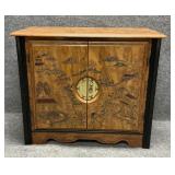 Vintage Wood Veneer Two Door Server