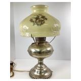 Vintage Electric Oil Lamp with Glass Shade