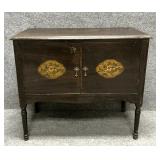 Vintage Dark Wood Two Door Accent Cabinet