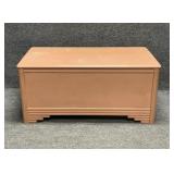 Vintage Painted Pink Wooden Blanket Chest