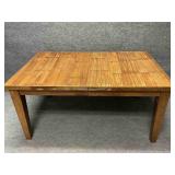Vintage Bamboo Slatted Wooden Dining Table