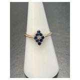 14 KT Sapphire and Diamond Ring