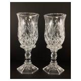 Pair of Crystal Hurricane Candle Holders