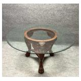 Lion Carved Mahogany Center or Dining Table