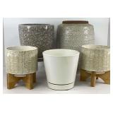 Five Ceramic Planters