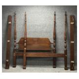 Vintage Queen Mahogany Four Poster Bed