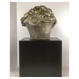 Black Pedestal Silver Fiberglass Baskets