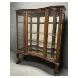 Antique Mahogany One Door Curio Cabinet