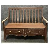 Rustic Wood Storage Bench