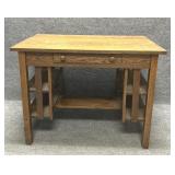 Vintage Mission Oak Veneer Writing Desk