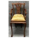 Vintage Wood Mahogany Ornate Chippendale Chair