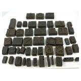 48 Antique Letterpress Print Block Letters