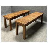 Pair Split Bamboo Benches