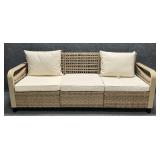Natural Wicker Outdoor Sofa