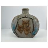 Ceramic Wolf  Vase by Lynn Southwestern Style