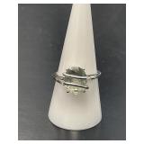 14 KT WG Aquamarine and Diamond Ring