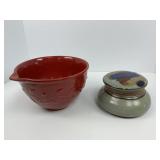 Glenn Cage Pottery Jar and Batter Bowl