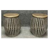 Pair of Barrel Style Accent Tables