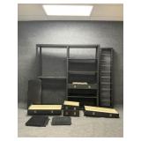 Ikea Modular Black Wooden Shelving Unit System