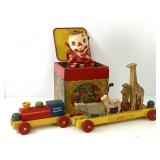 1950s Jolly Tune Clown and Wood Train