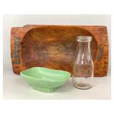 Vintage Dough Bowl and McCoy Soap Dish