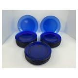 Blue Glass Dessert Plates