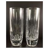 Pair of Mikasa Style Crystal Vases