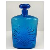 Blue Sun Ray Blenko Decanter