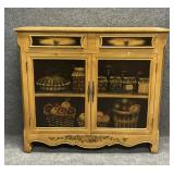 Two Door Wood Accent Painted Cabinet