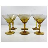 Vintage Amber Cocktail Glasses