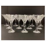 Twelve Godinger Crystal Cocktail Glasses