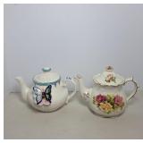 Floral and Butterfly Ceramic Teapots