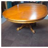 Round Pedestal Dining Table with Leaf