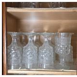 Pressed Glass Goblets with Patterned Design