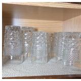 Clear Pressed Glass Diamond Pattern Cups