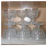 Glass Dessert Cups with Etched Pattern
