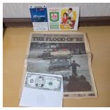 Collectibles Including 1982 Newspaper