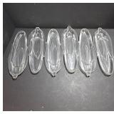 Clear Glass Corn-Shaped Dishes
