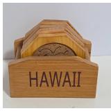 Wooden Hawaii Coasters with Holder