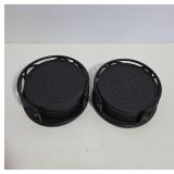 Black Circular Coasters With Holders