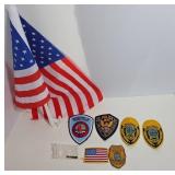 Police Patches and American Flag Lot