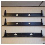 Black Wooden Wall Shelves with Heart Cutouts