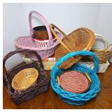 Variety of Woven Baskets with Handles
