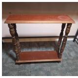 Wooden Side Table with Turned Legs