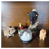 Buffalo Sculpture and Figurine Group