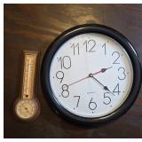 Quartz Wall Clock and Springfield Thermometer