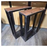 Wood and Metal Side Tables