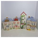 Avon Ceramic Candle Houses with Some Chips