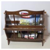 Wooden Magazine Rack with Spindle Design