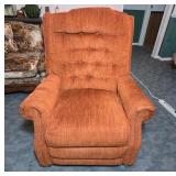 Orange Tufted Recliner Chair With Footrest